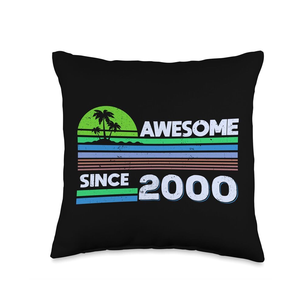 9566 24th Birthday Awesome Since 2000 Throw Pillow